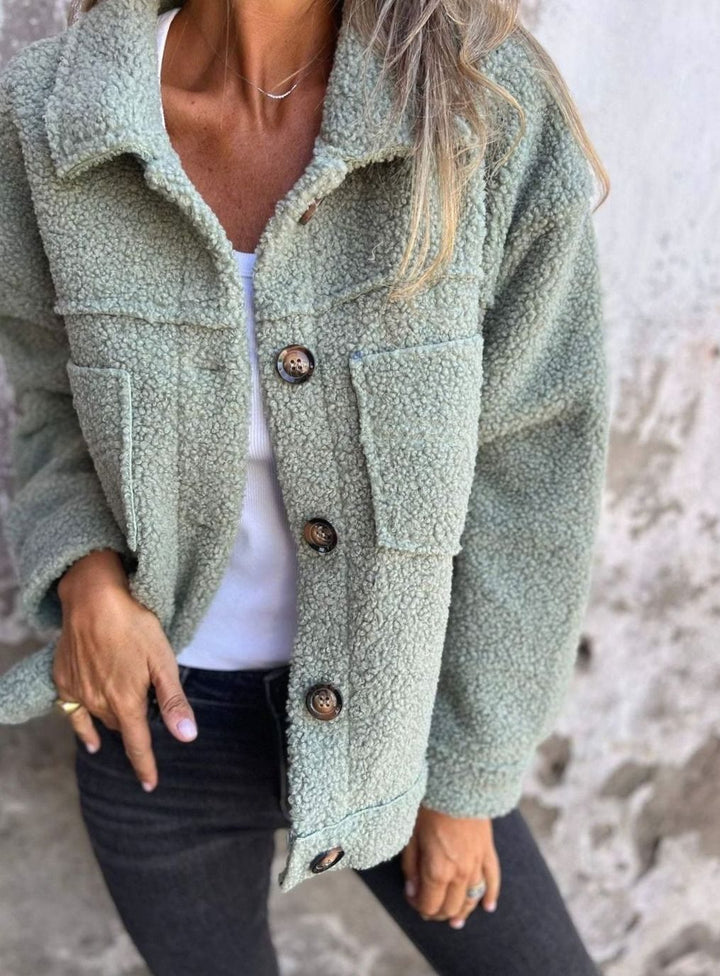 Kuschelige Innenfutter Damen Jacke in lockerer Passform - Grün
