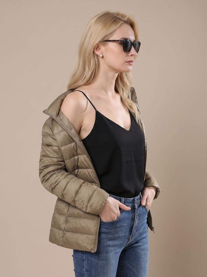 Leichte Daunenjacke Damen wasserdicht gefütterte Steppjacke