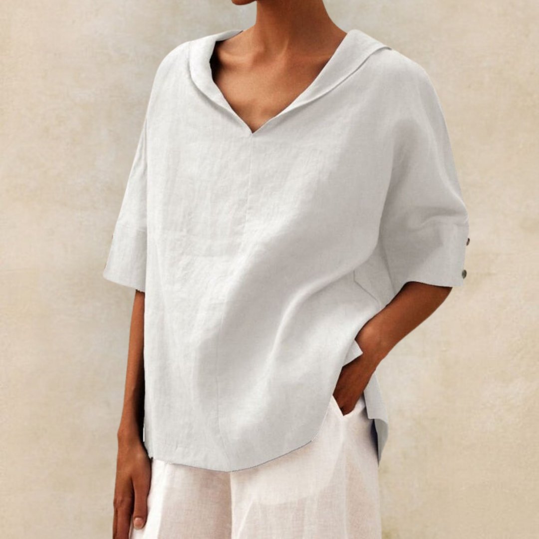 Daniela | Damen Frühling Locker Geschnittenes V-Neck Top