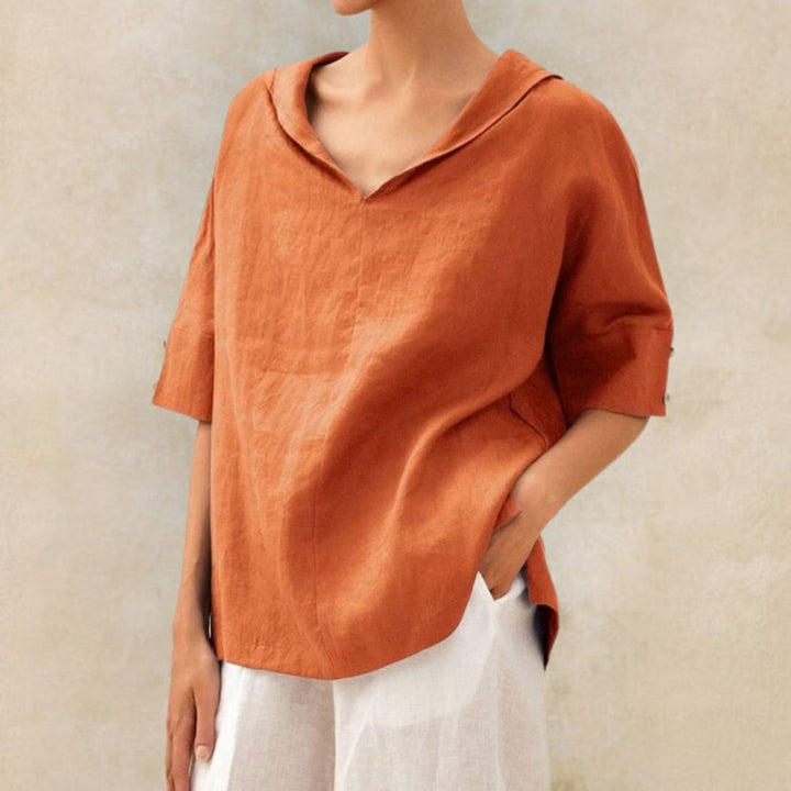 Daniela | Damen Frühling Locker Geschnittenes V-Neck Top