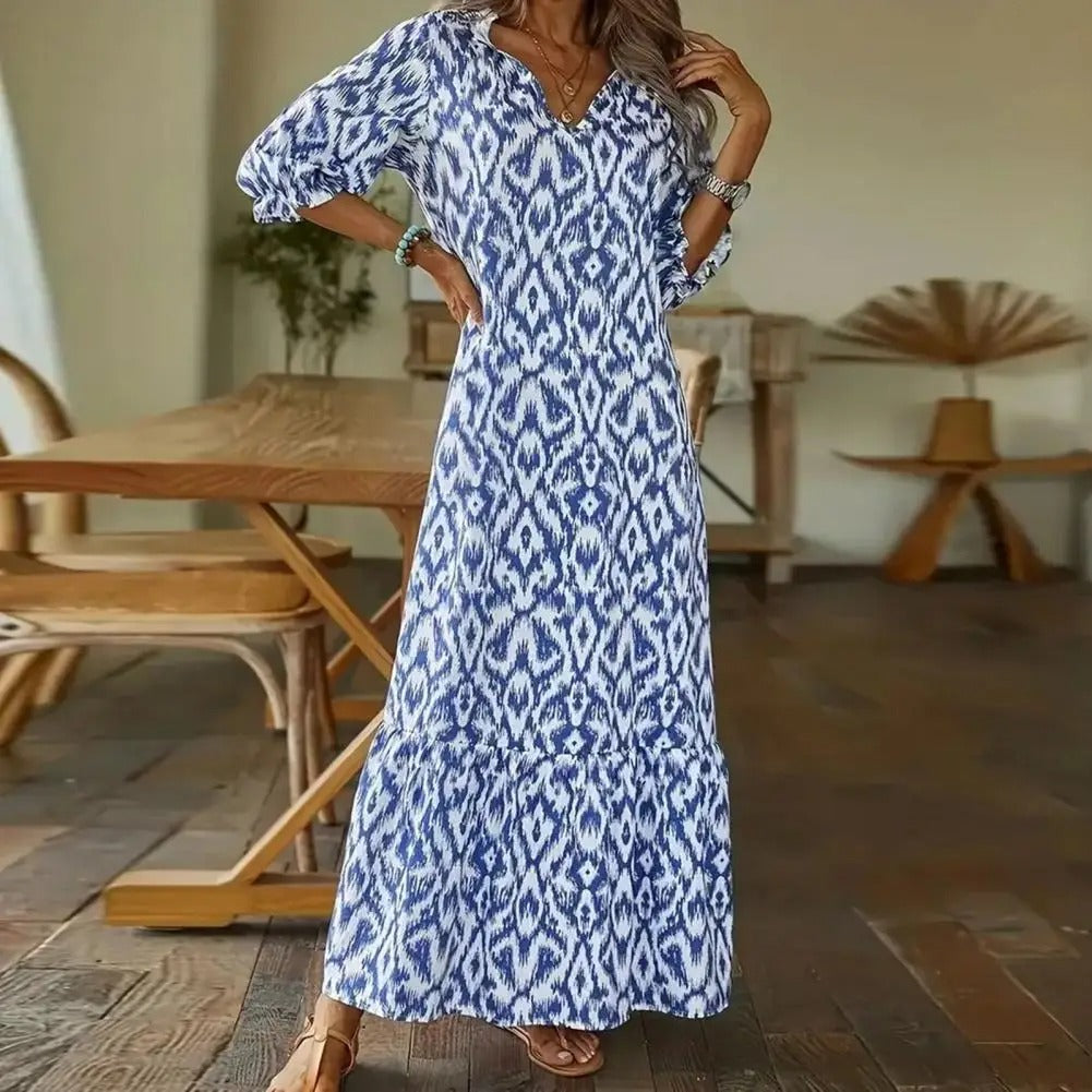 Eleanor | Damen Sommer Elegantes Maxi Kleid Mit Schnittdetails