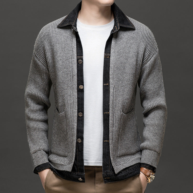 Albert | Herren Strickjacke Mit Knopfleiste Und Kragen