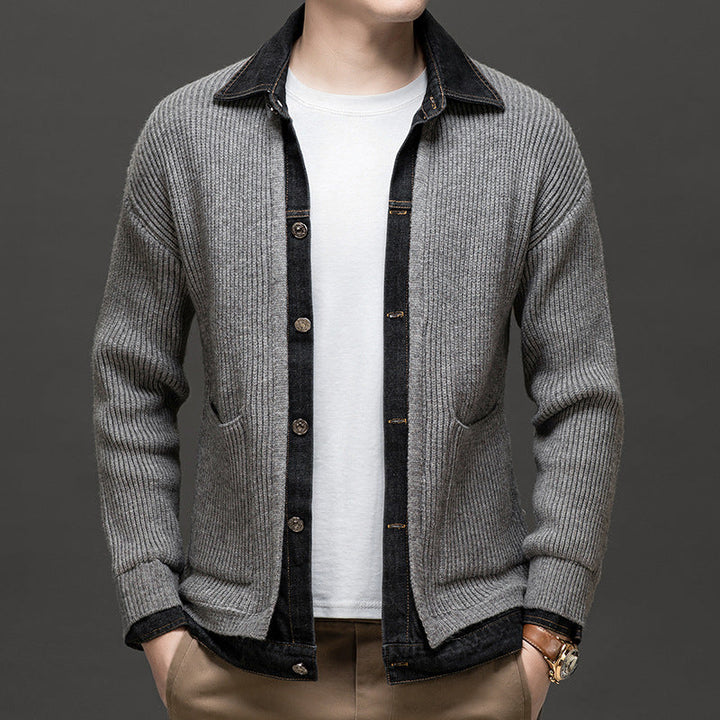 Albert | Herren Strickjacke Mit Knopfleiste Und Kragen