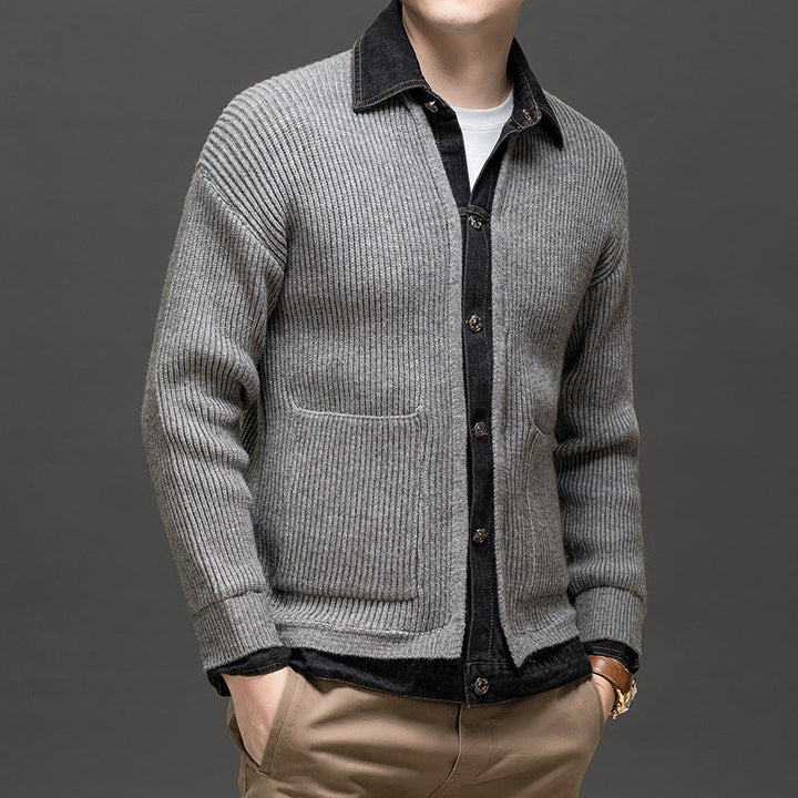 Albert | Herren Strickjacke Mit Knopfleiste Und Kragen
