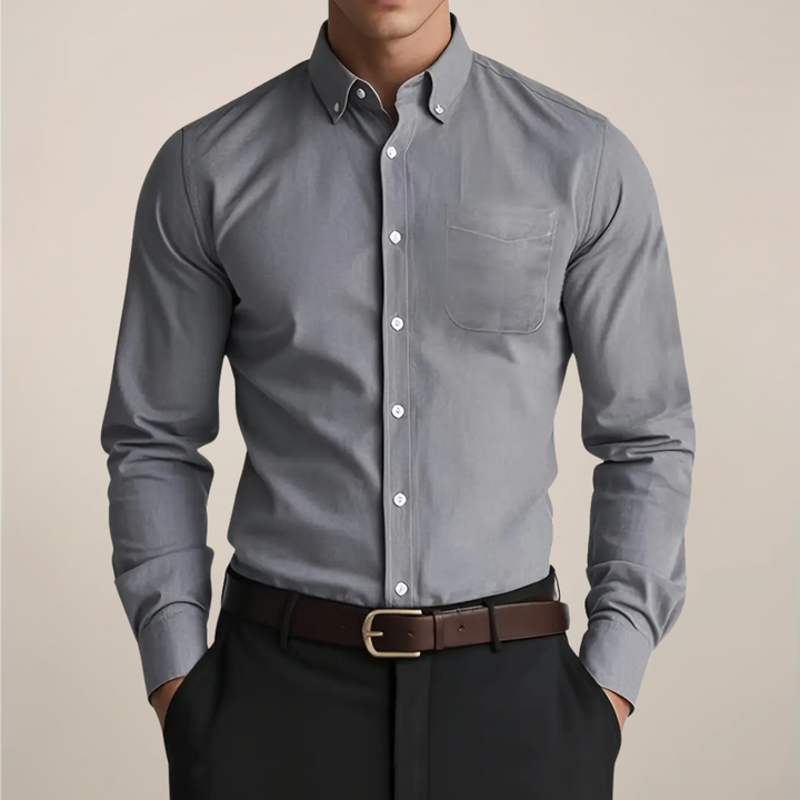 Fabian | Herren Klassisches Button-Down Langarm Hemd
