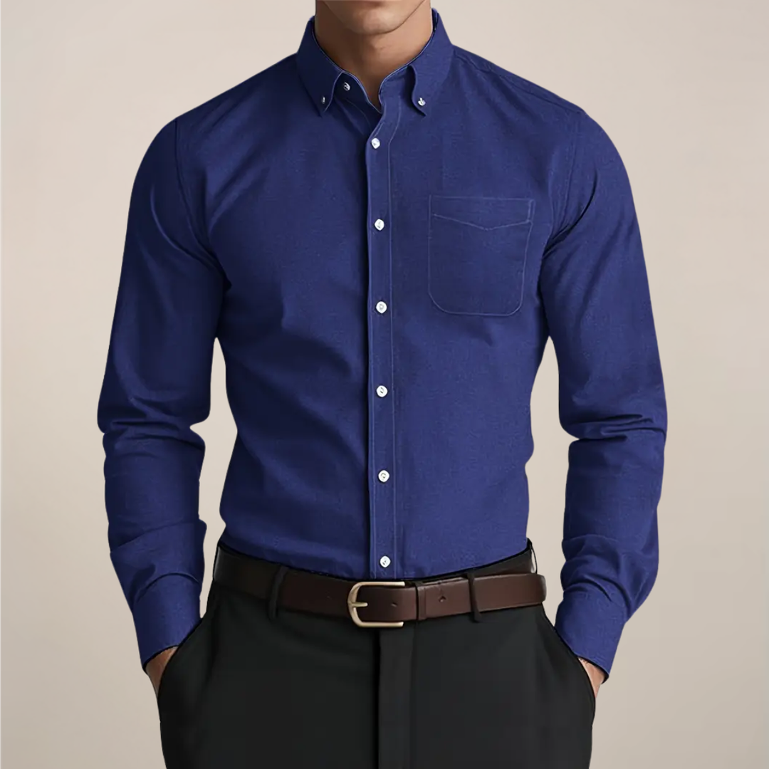 Fabian | Herren Klassisches Button-Down Langarm Hemd