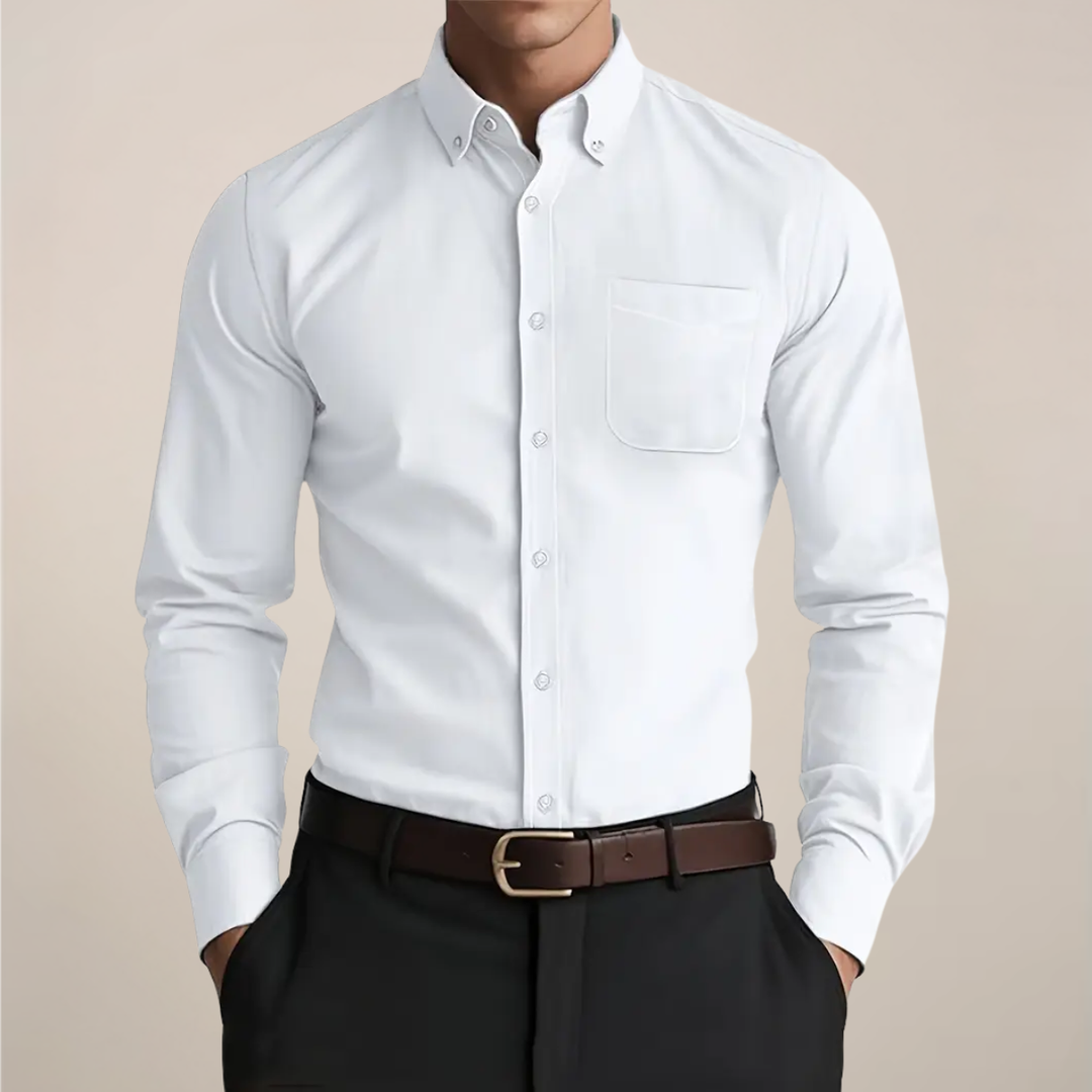 Fabian | Herren Klassisches Button-Down Langarm Hemd