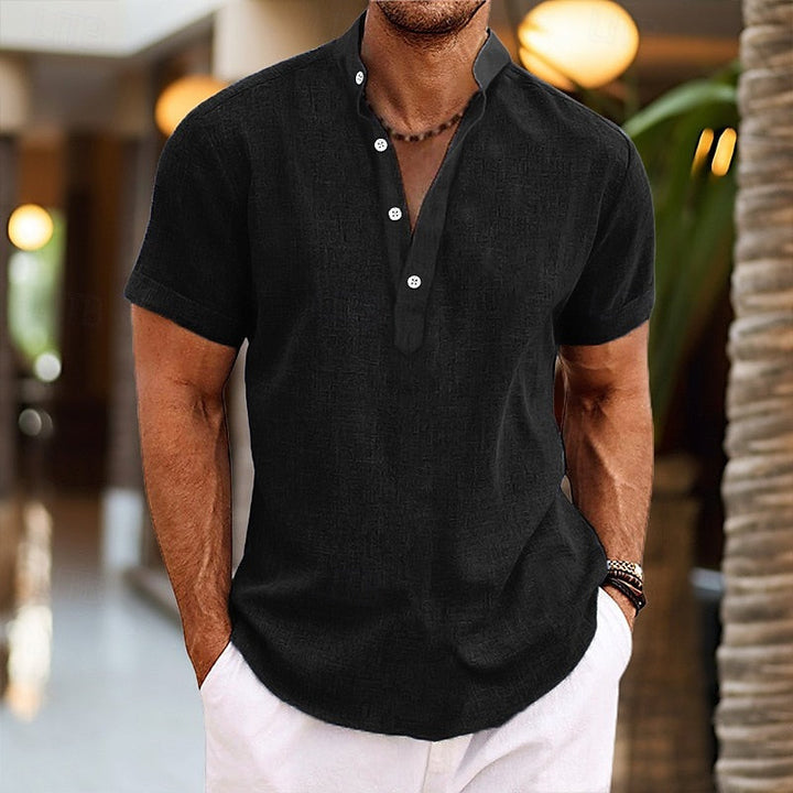 Emil | Herren Kurzarm-Knopf Henleyshirt