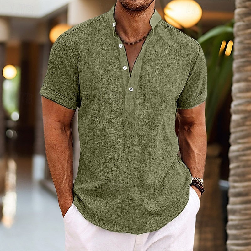 Emil | Herren Kurzarm-Knopf Henleyshirt