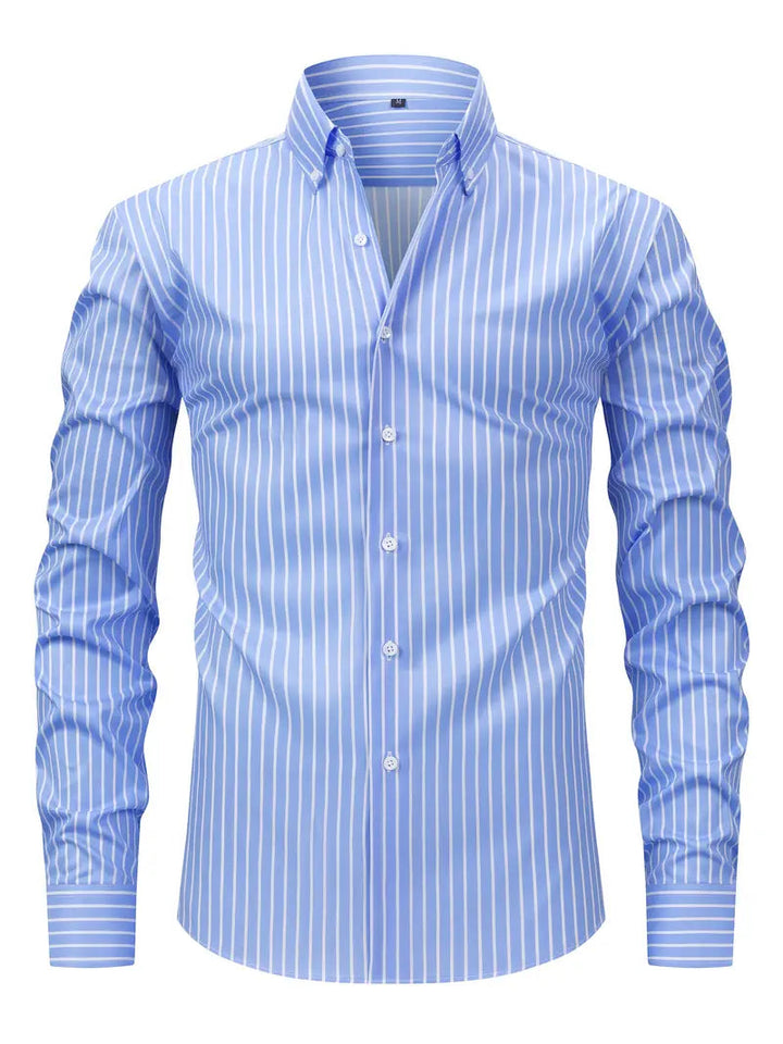 Tobias | Herren Slim Fit Streifen Knopfhemd