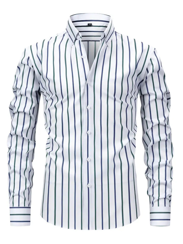 Tobias | Herren Slim Fit Streifen Knopfhemd