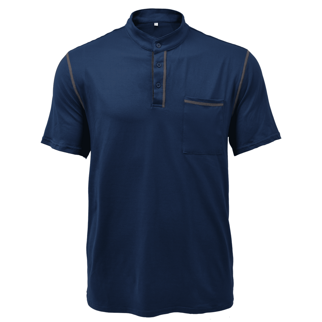 Armin | Herren Kontrastbesatz Henley Kurzarmshirt