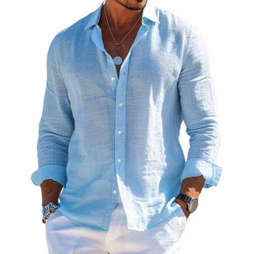 Heinrich | Herren Relaxed Fit Knopfleisten Freizeit Shirt