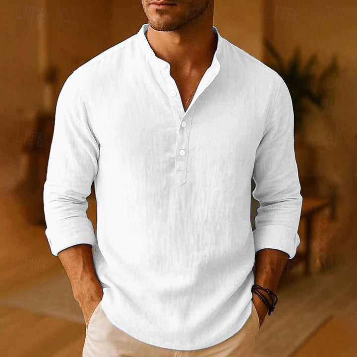 Wilhelm | Herren Knopfkragen Langarm Freizeit Shirt