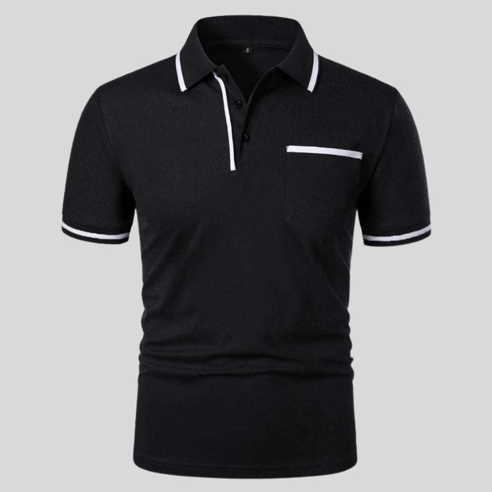 Valentin | Herren Kontrastbesatz Taschen Polohemd