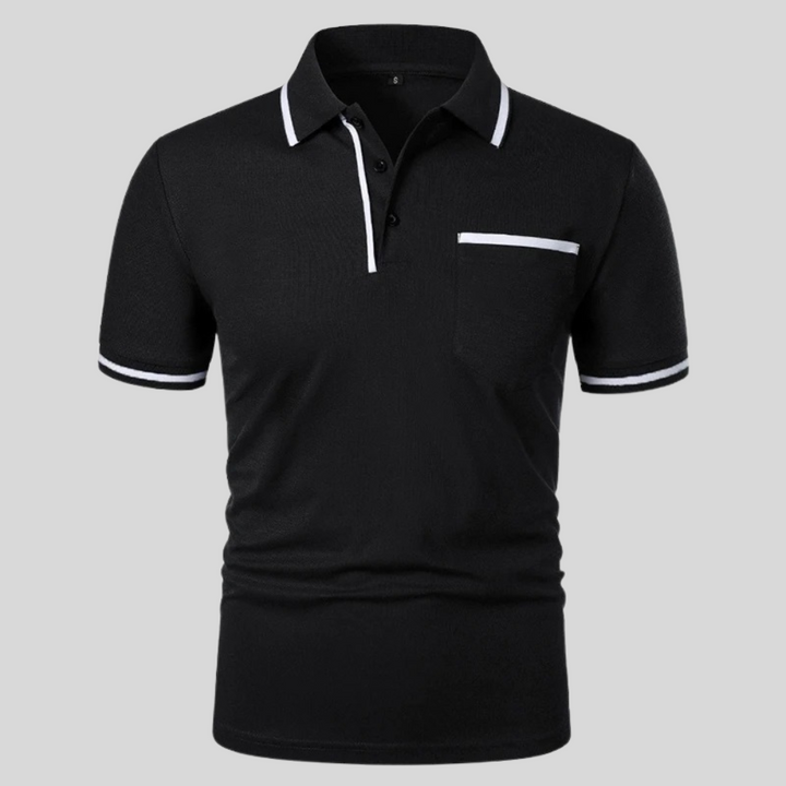 Valentin | Herren Kontrastbesatz Taschen Polohemd