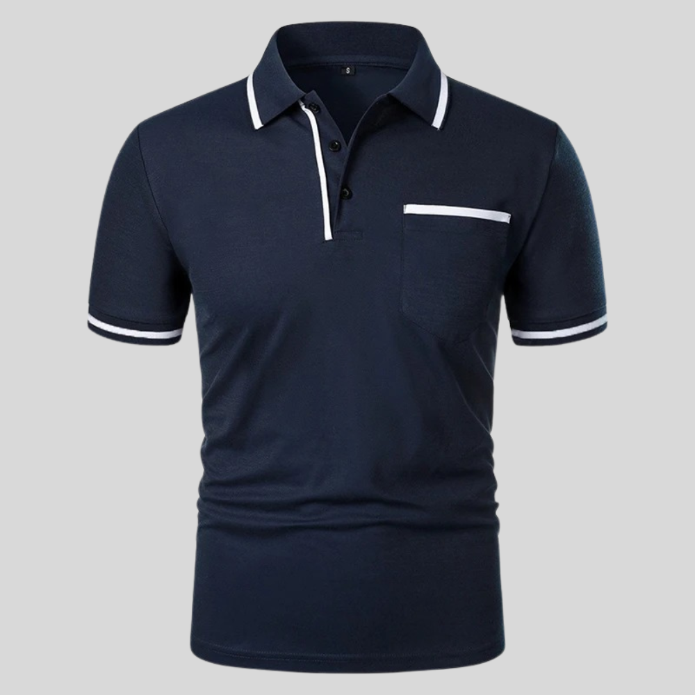 Valentin | Herren Kontrastbesatz Taschen Polohemd
