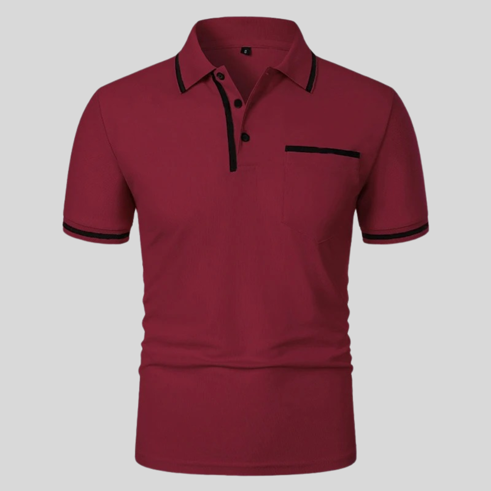 Valentin | Herren Kontrastbesatz Taschen Polohemd