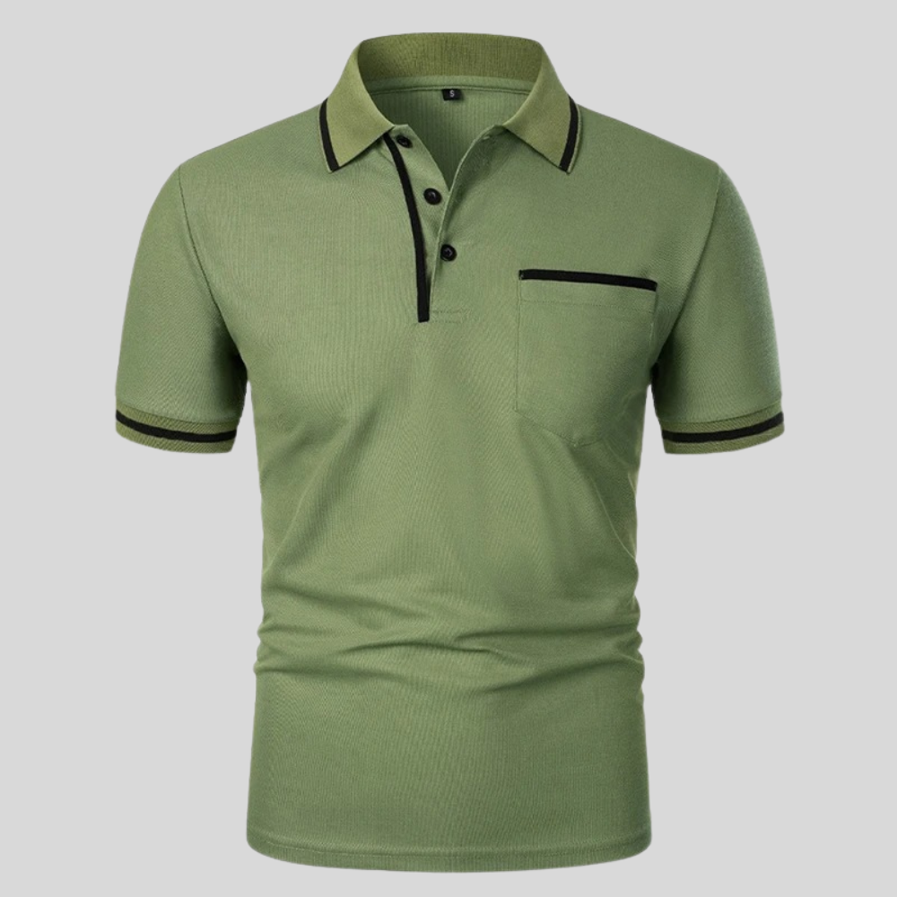 Valentin | Herren Kontrastbesatz Taschen Polohemd