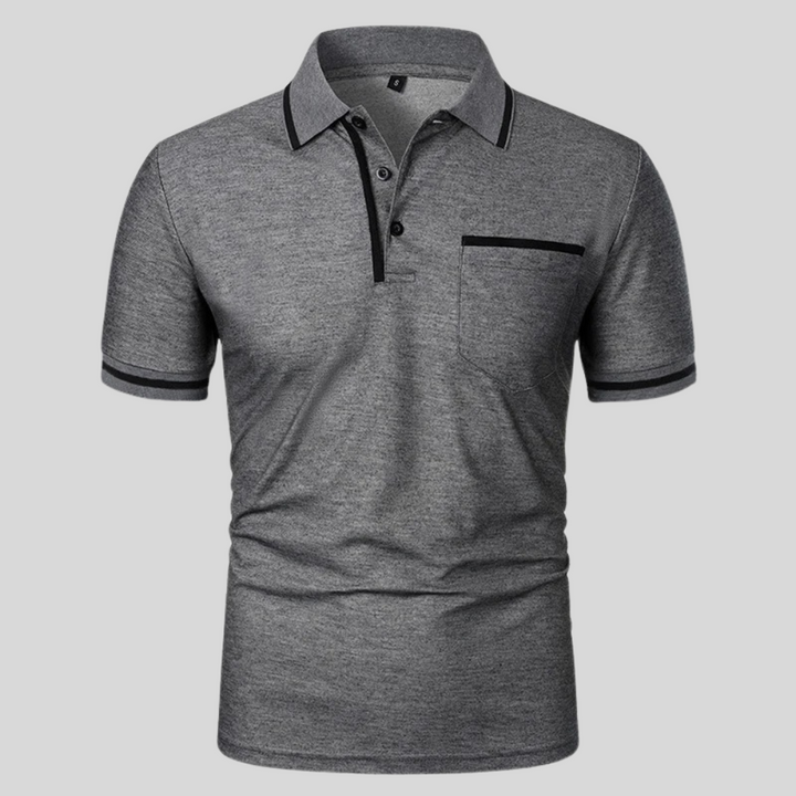 Valentin | Herren Kontrastbesatz Taschen Polohemd