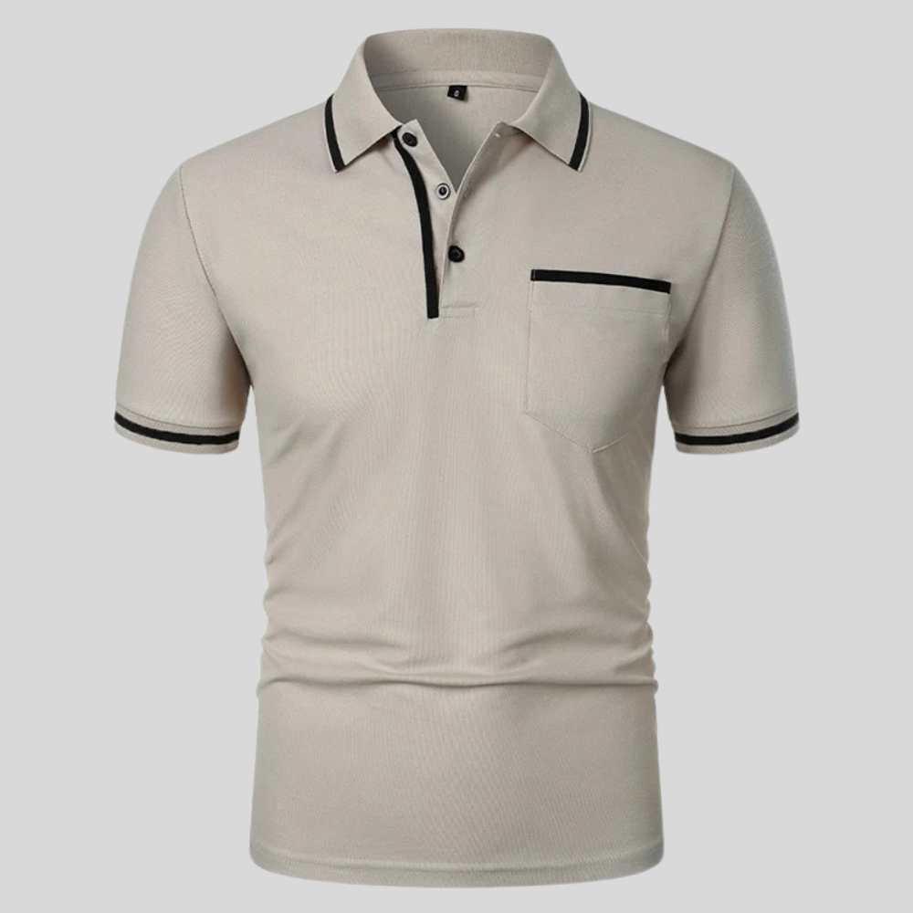 Valentin | Herren Kontrastbesatz Taschen Polohemd