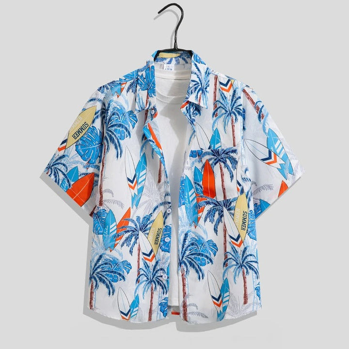 Bernd | Herren Blumenmuster Kurzarm Freizeit Shirt