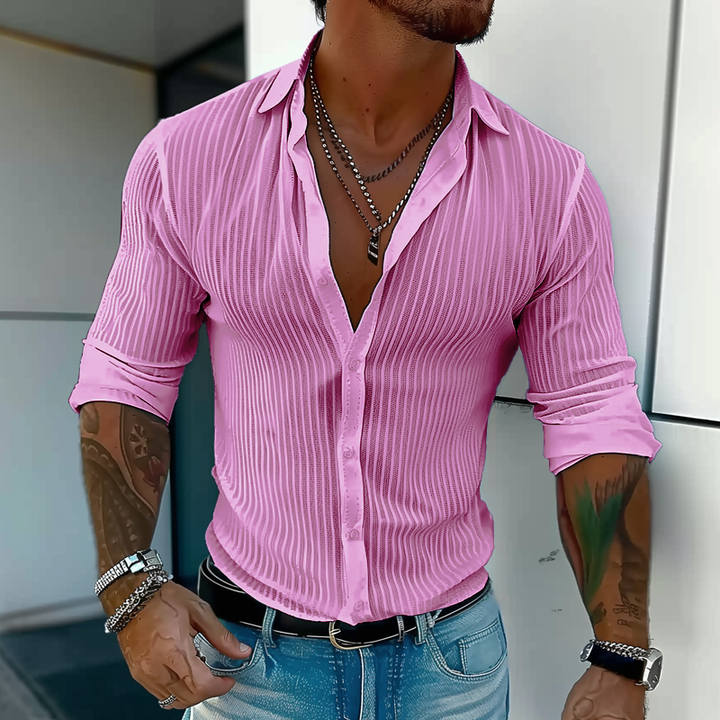 Fabian | Herren Gerippt Slim Fit Knopfhemd
