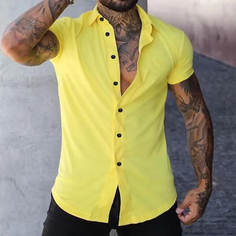 Dirk | Herren Slim Fit Kurzarm-Knopfhemd