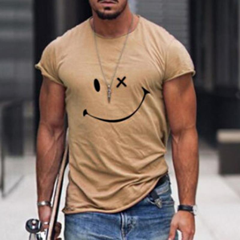Adrian | Herren Grafik Smile Freizeit Kurzarm T-Shirt