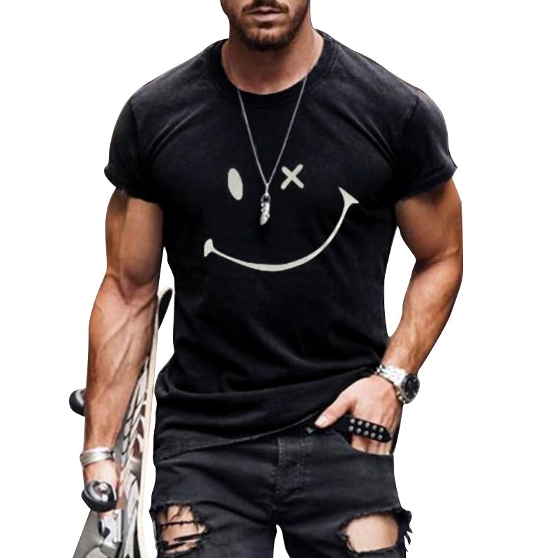 Adrian | Herren Grafik Smile Freizeit Kurzarm T-Shirt