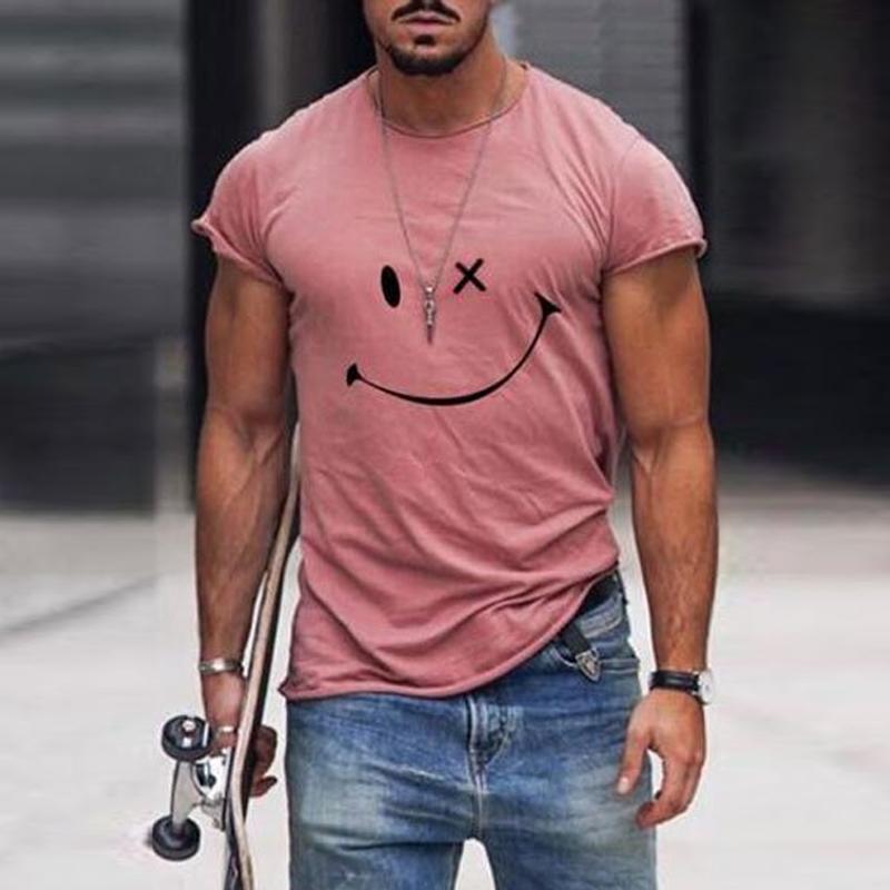 Adrian | Herren Grafik Smile Freizeit Kurzarm T-Shirt