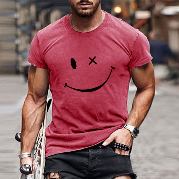 Adrian | Herren Grafik Smile Freizeit Kurzarm T-Shirt
