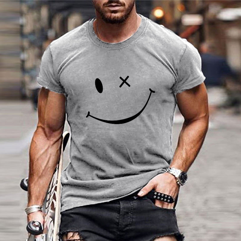 Adrian | Herren Grafik Smile Freizeit Kurzarm T-Shirt