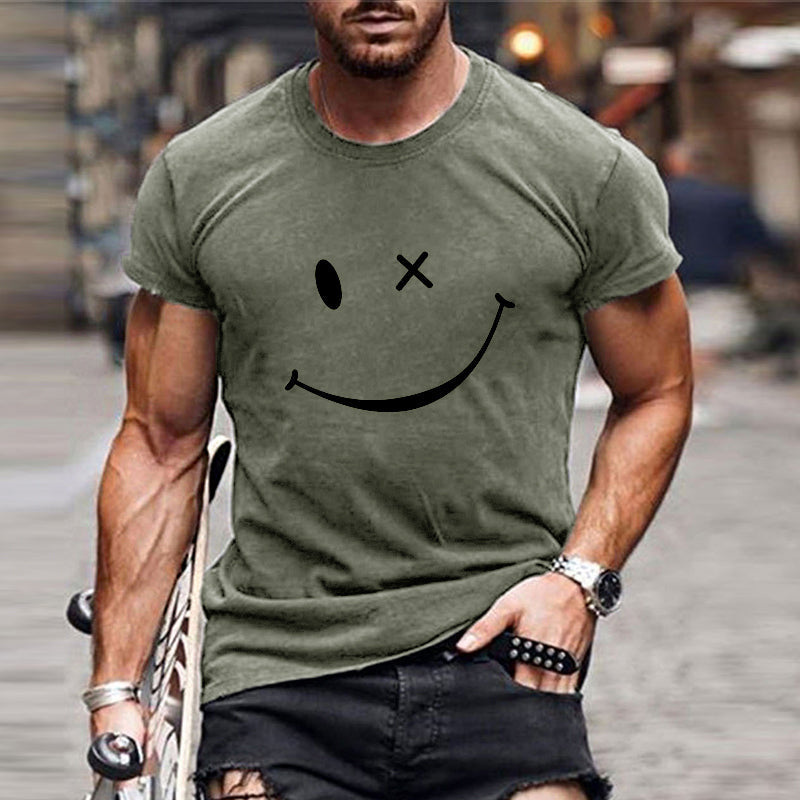 Adrian | Herren Grafik Smile Freizeit Kurzarm T-Shirt