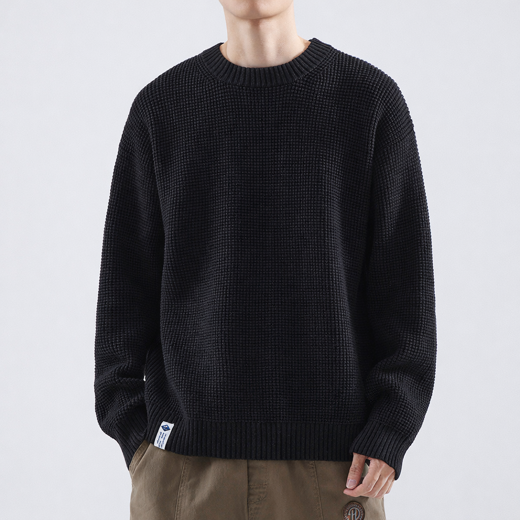 Adrian | Herren Strukturierter Rundhals Pullover