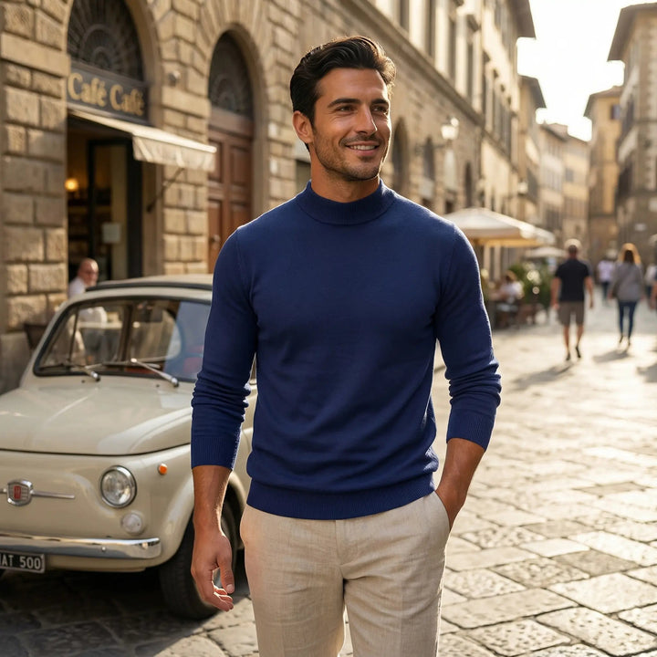 Valentin | Herren Mock Neck Langarm Shirt