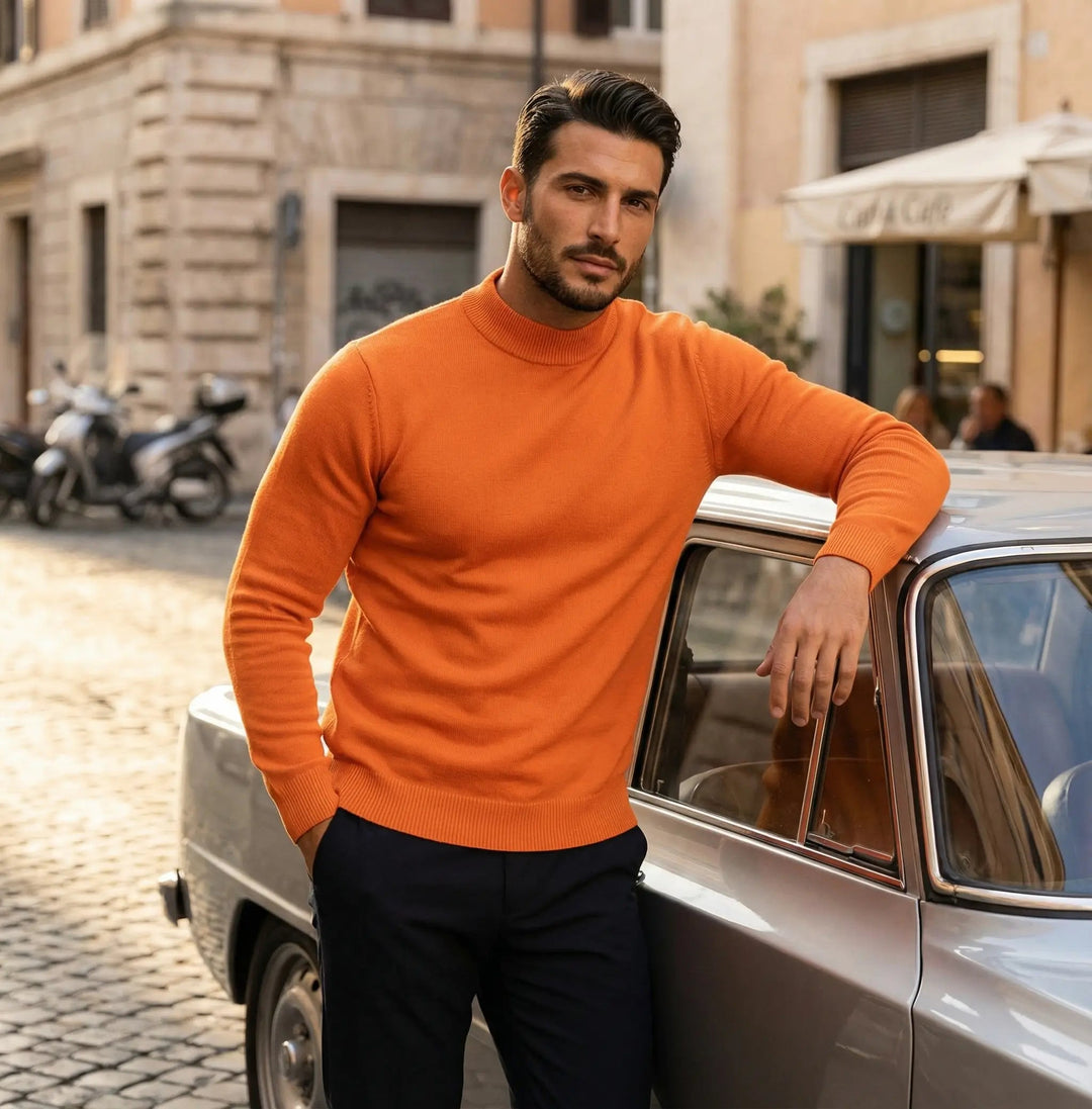 Valentin | Herren Mock Neck Langarm Shirt