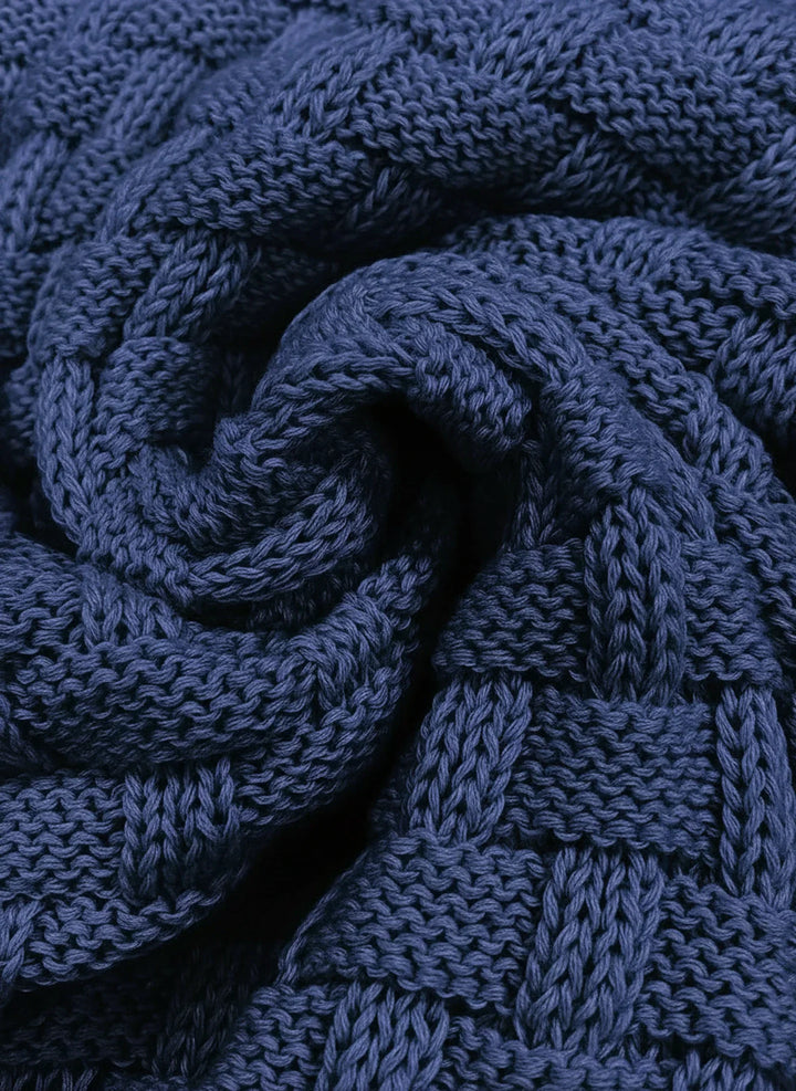 Niklas | Herren Strukturierter Strickpullover mit Knopfkragen