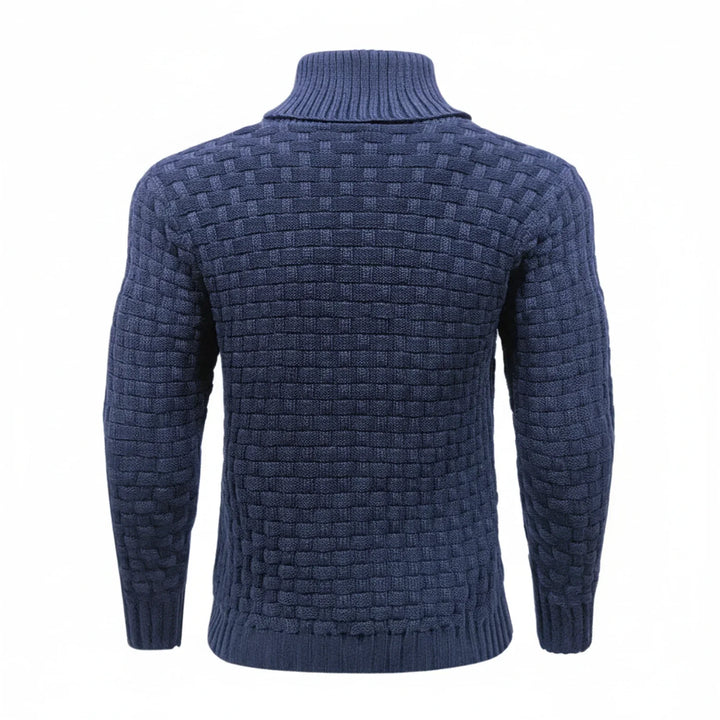Niklas | Herren Strukturierter Strickpullover mit Knopfkragen