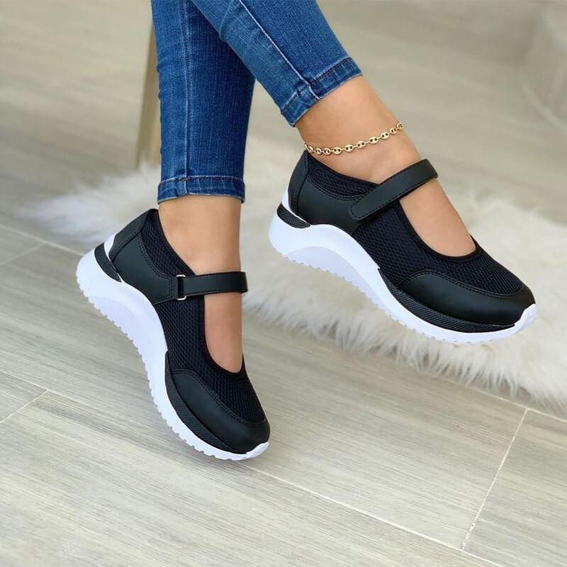 Leonie | Damen Mesh-Sneaker mit Klettverschluss für Komfort