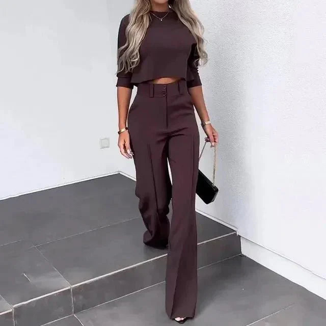 Verena | Damen Zweiteiliges Hosen-Set mit langärmligem Oberteil