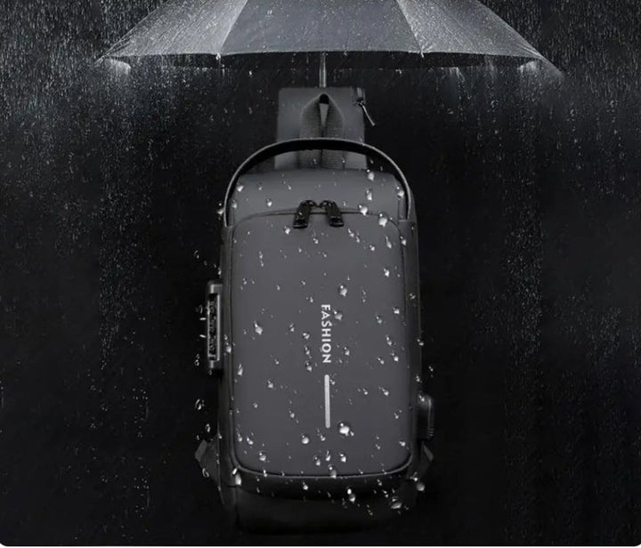Multifunktionale Umhängetasche Herren wasserabweisend mit USB-Anschluss