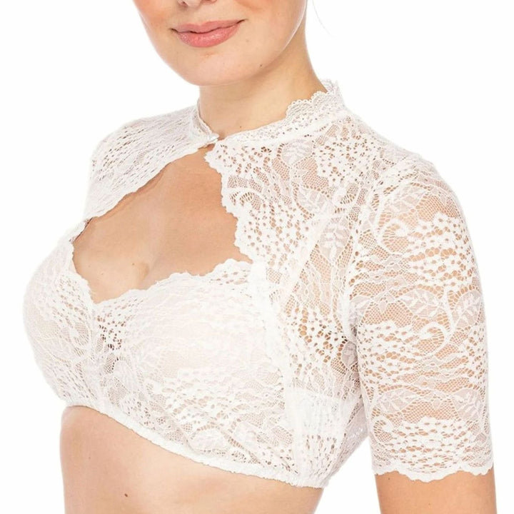 Oktoberfest Dirndlbluse Damen Elegante Spitzen-Trachtenbluse