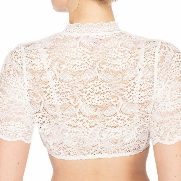 Oktoberfest Dirndlbluse Damen Elegante Spitzen-Trachtenbluse