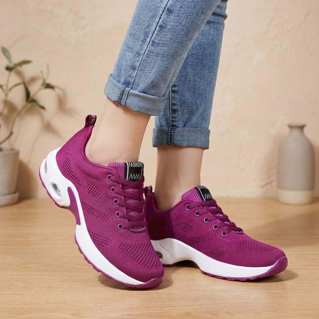 Orthopädische Damen Sneaker mit Luftkissen-Dämpfung Schnürung