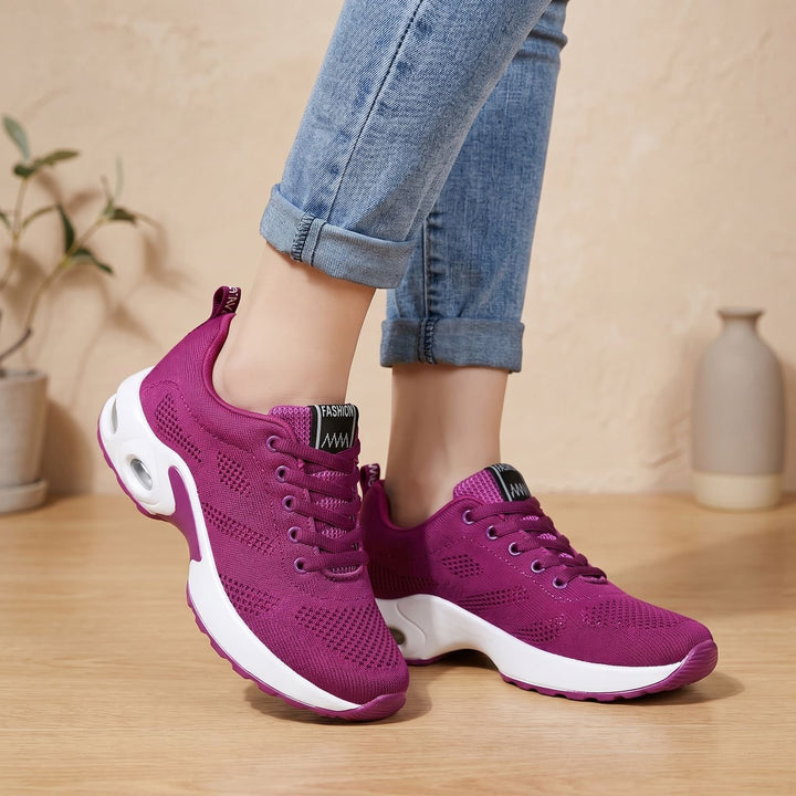Orthopädische Damen Sneaker mit Luftkissen-Dämpfung Schnürung