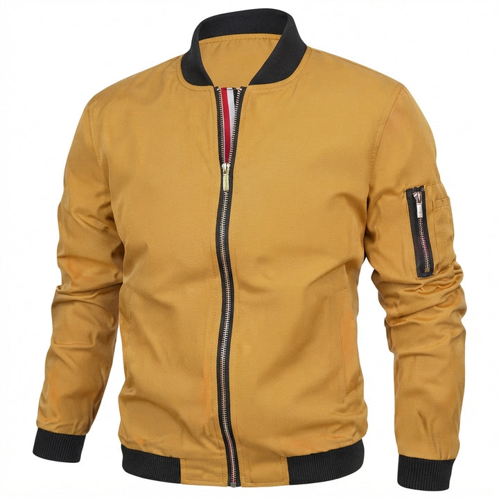 Niklas | Herren Klassische Bomber Jacket Übergangsjacke mit Rippbündchen