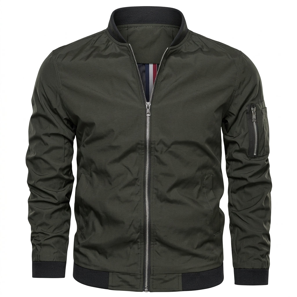 Niklas | Herren Klassische Bomber Jacket Übergangsjacke mit Rippbündchen