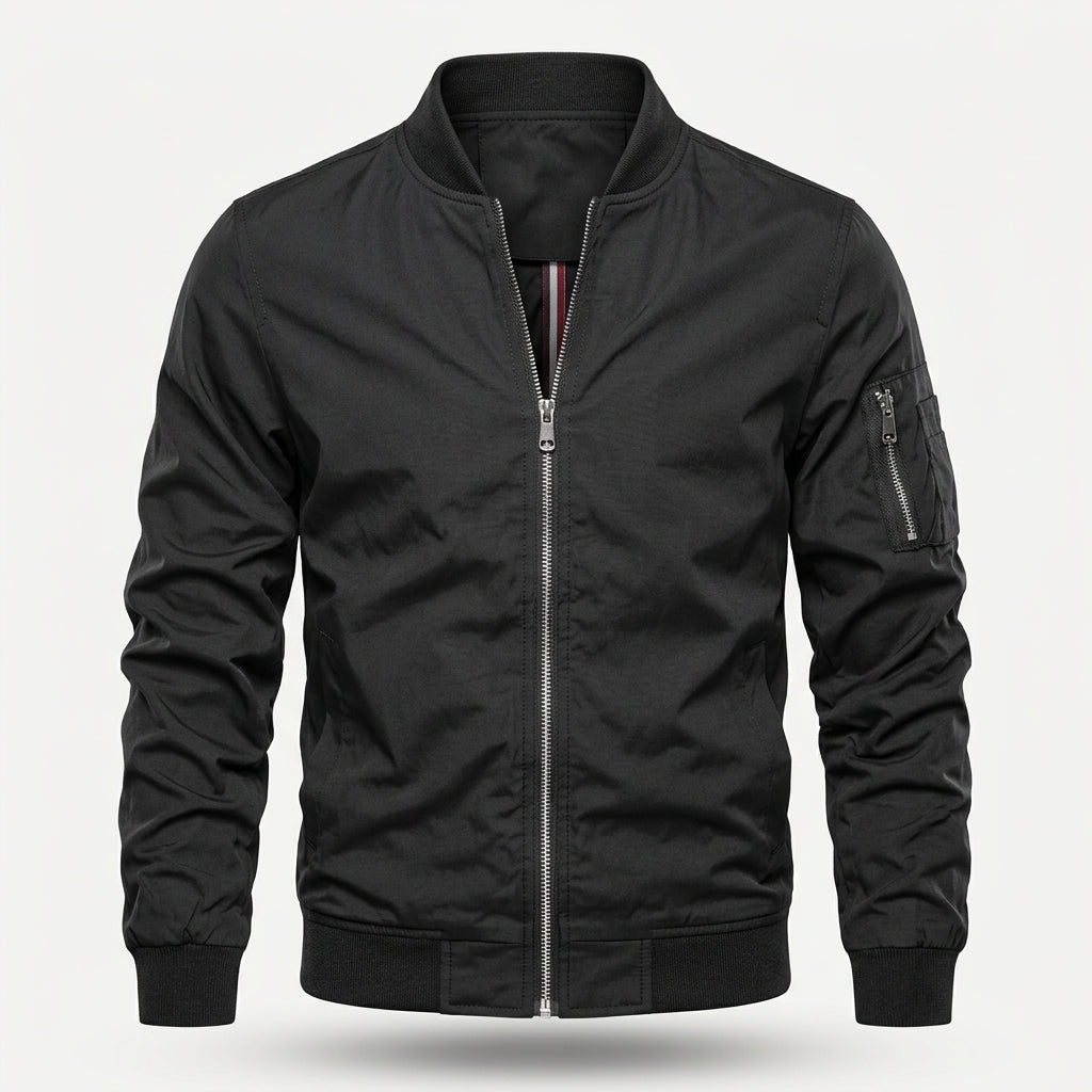 Niklas | Herren Klassische Bomber Jacket Übergangsjacke mit Rippbündchen