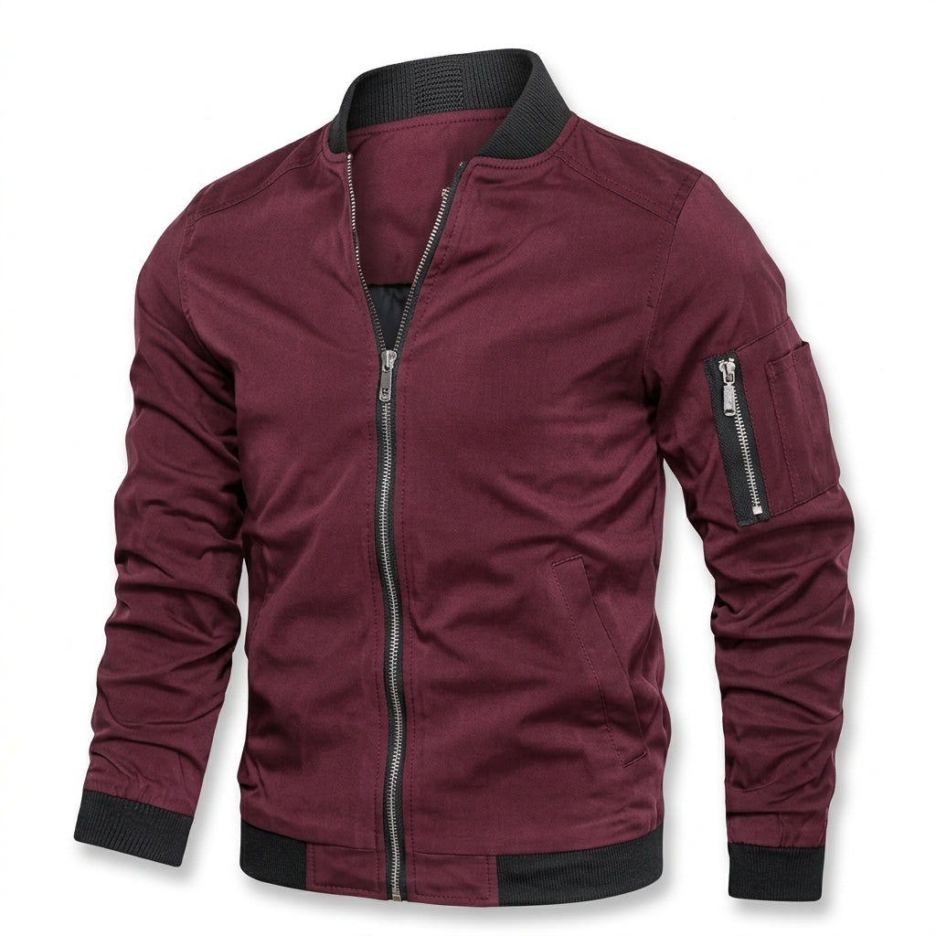 Niklas | Herren Klassische Bomber Jacket Übergangsjacke mit Rippbündchen